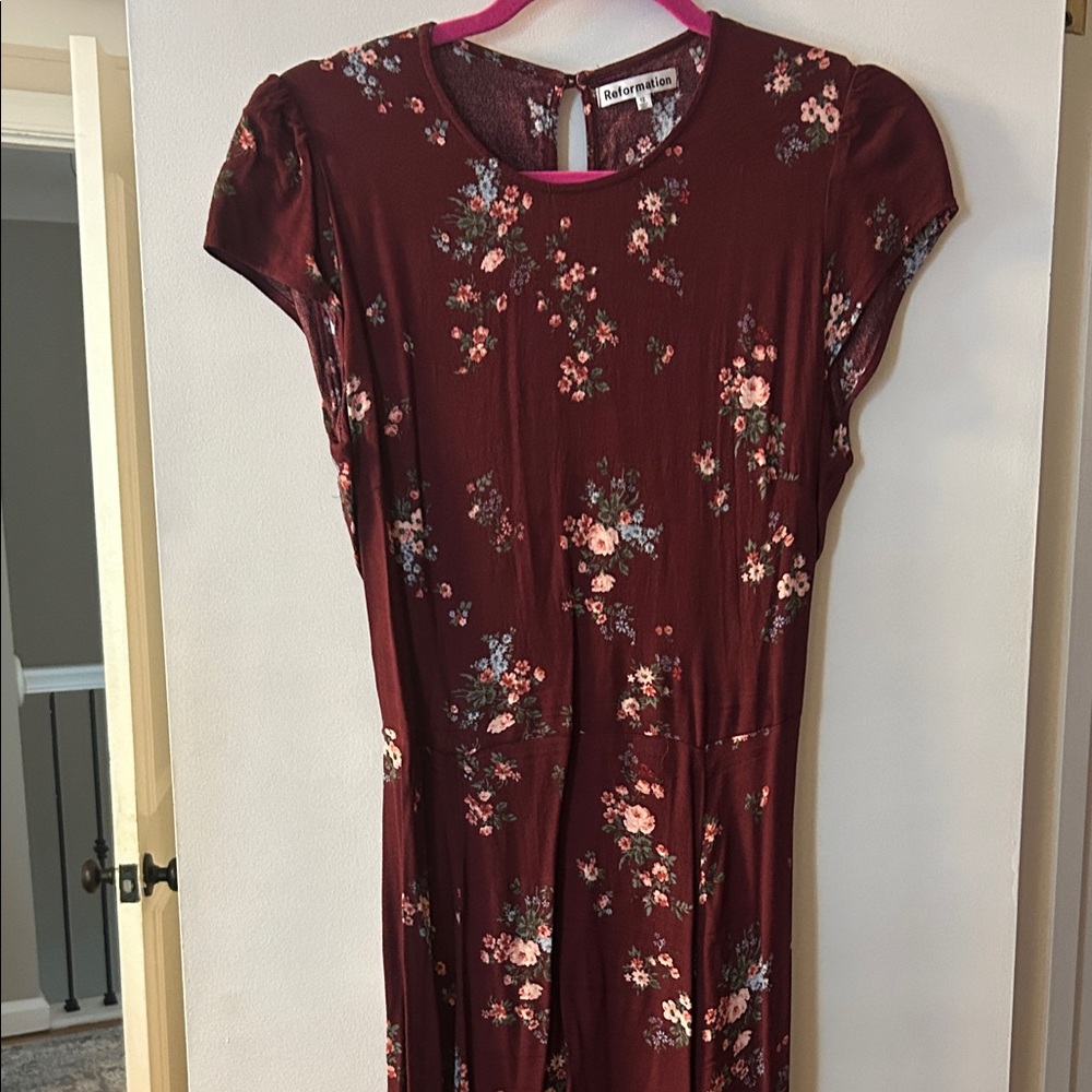 Floral Burgundy Dress